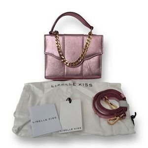 Liselle Kiss Meli Mini Pink Metallic Crossbody Upcycled Leather Y2K Revival